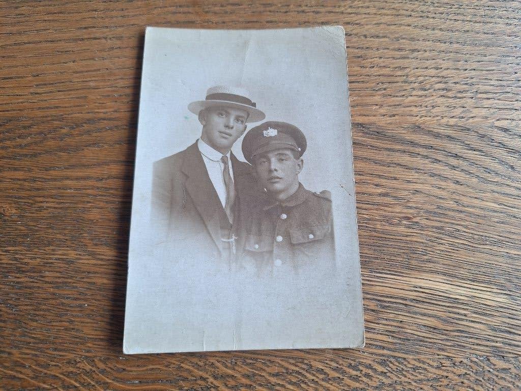kaart 1 militair uniform, Verzenden, Landmacht, Nederland, Foto of Poster
