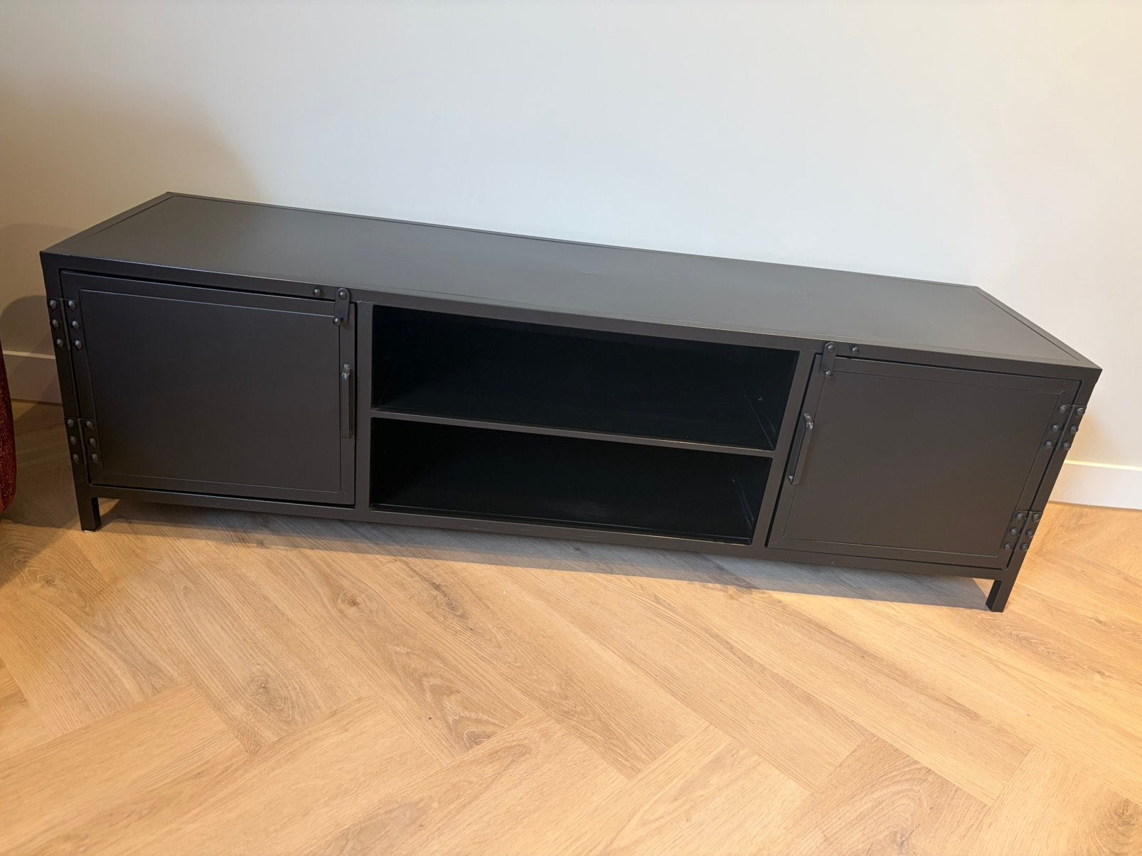 Industrieel tv meubel, Ophalen, Gebruikt, 100 tot 150 cm, Minder dan 100 cm