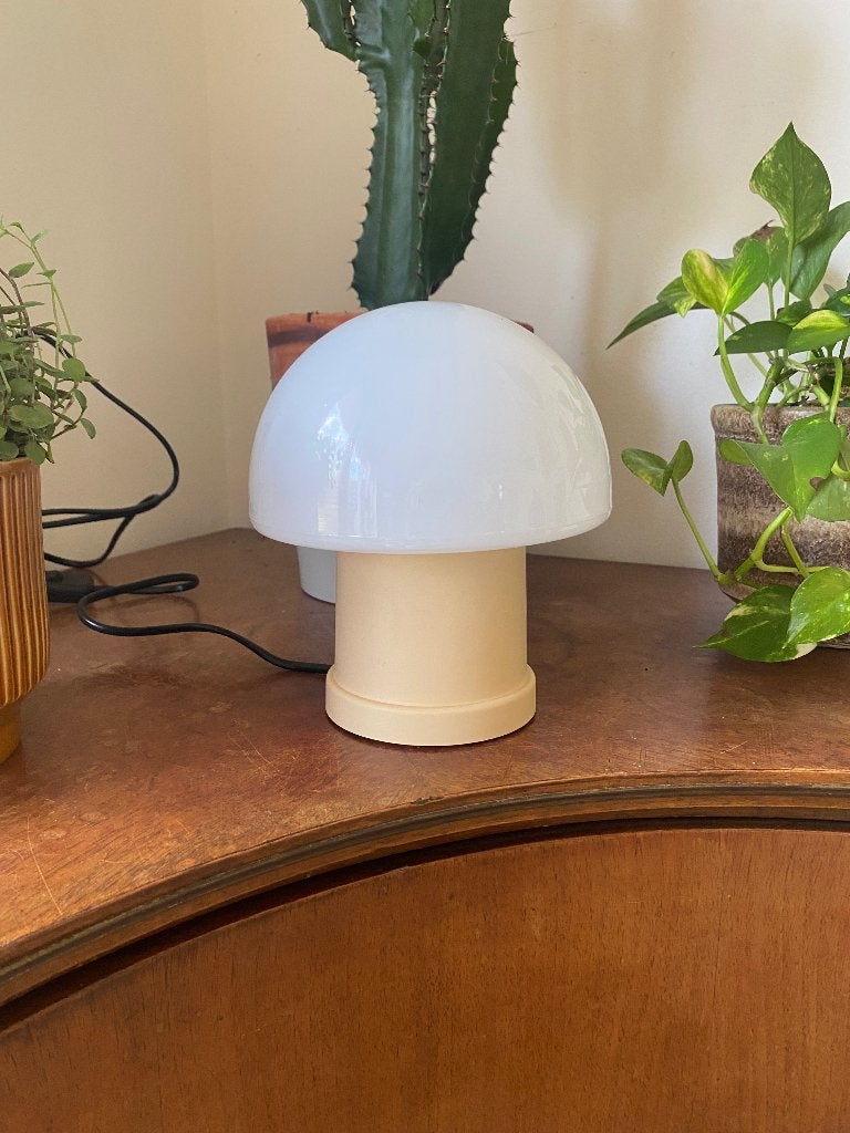 Vintage mushroom lampje uit de jaren 70 of 80 van de HEMA, Ophalen of Verzenden, Gebruikt, Glas, Vintage