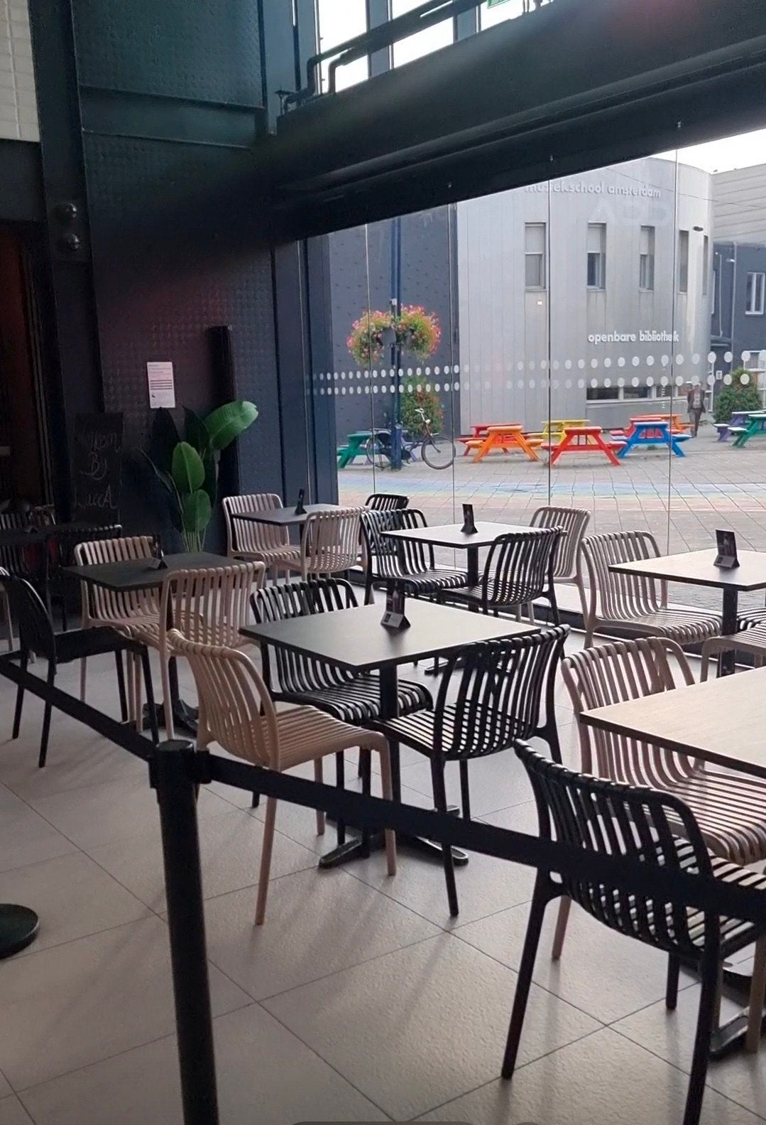Terras tafels zwart 70/70, Ophalen