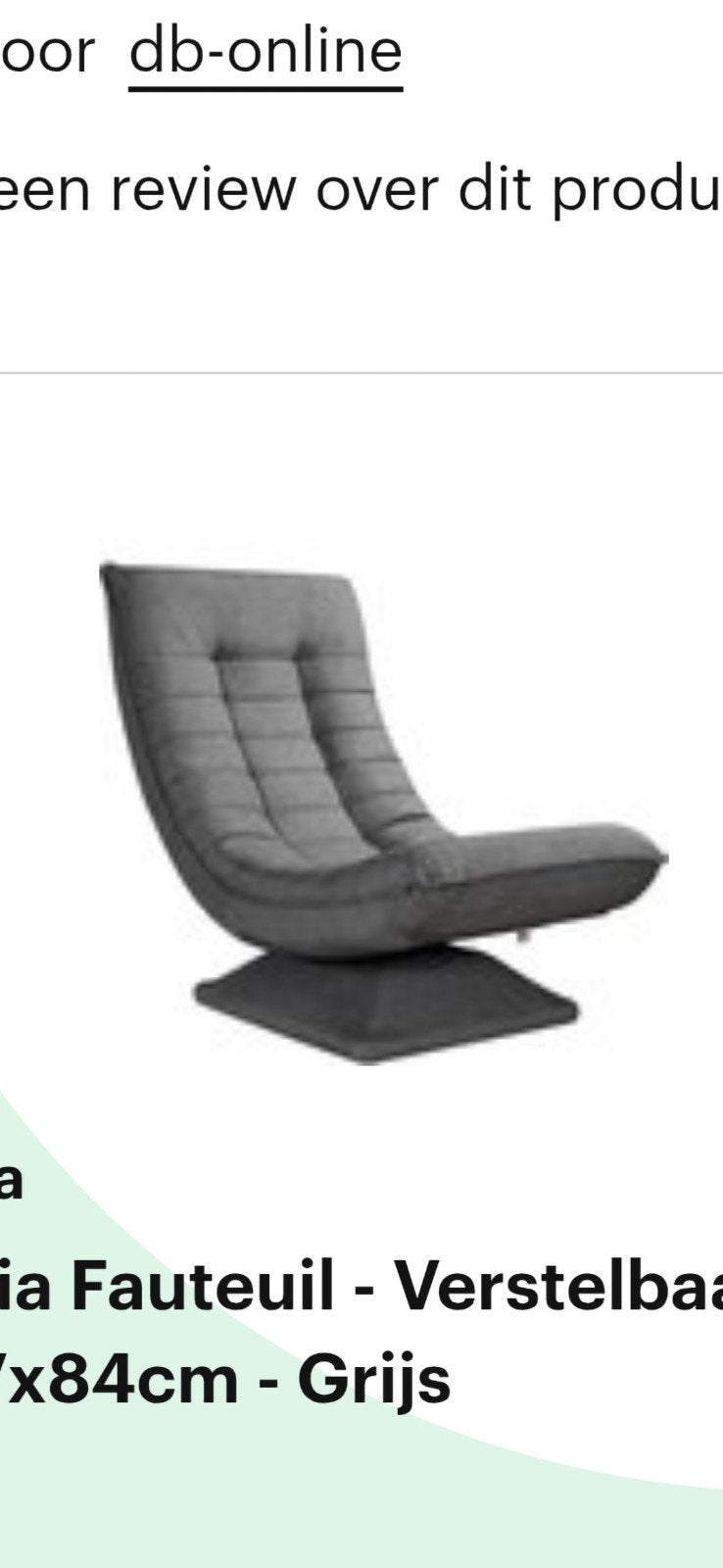 Verstelbare Fauteuil - Grijs, Ophalen, Gebruikt, 75 tot 100 cm, 75 tot 100 cm