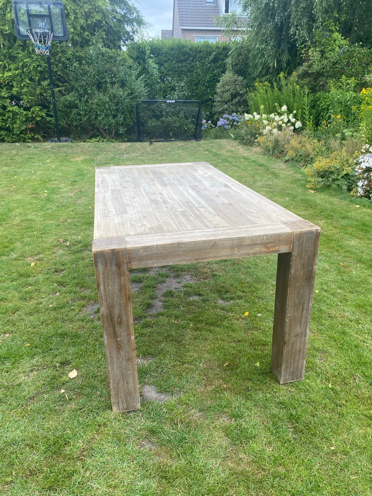 Massief houten tafel, Huis en Inrichting, Tafels | Eettafels, Ophalen, 200 cm of meer, 50 tot 100 cm, Zo goed als nieuw