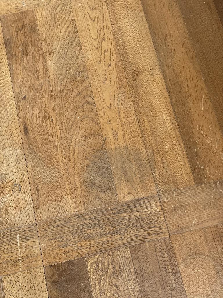 Houten vloer eiken, Doe-het-zelf en Verbouw, Vloerdelen en Plavuizen, Ophalen, Gebruikt, Vloerdelen of -planken, 10 m² of meer