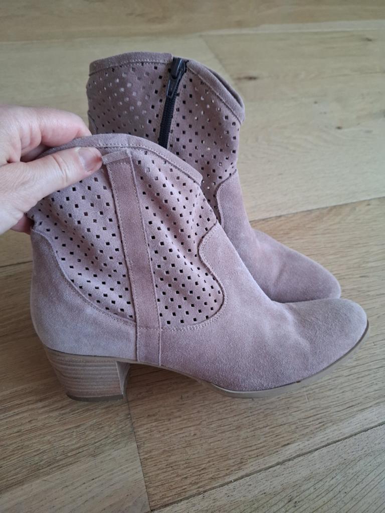 Manfield zomerlaarsjes enkellaarsjes oudroze mt 41, Kleding | Dames, Schoenen, Lage of Enkellaarzen, Ophalen of Verzenden, Roze