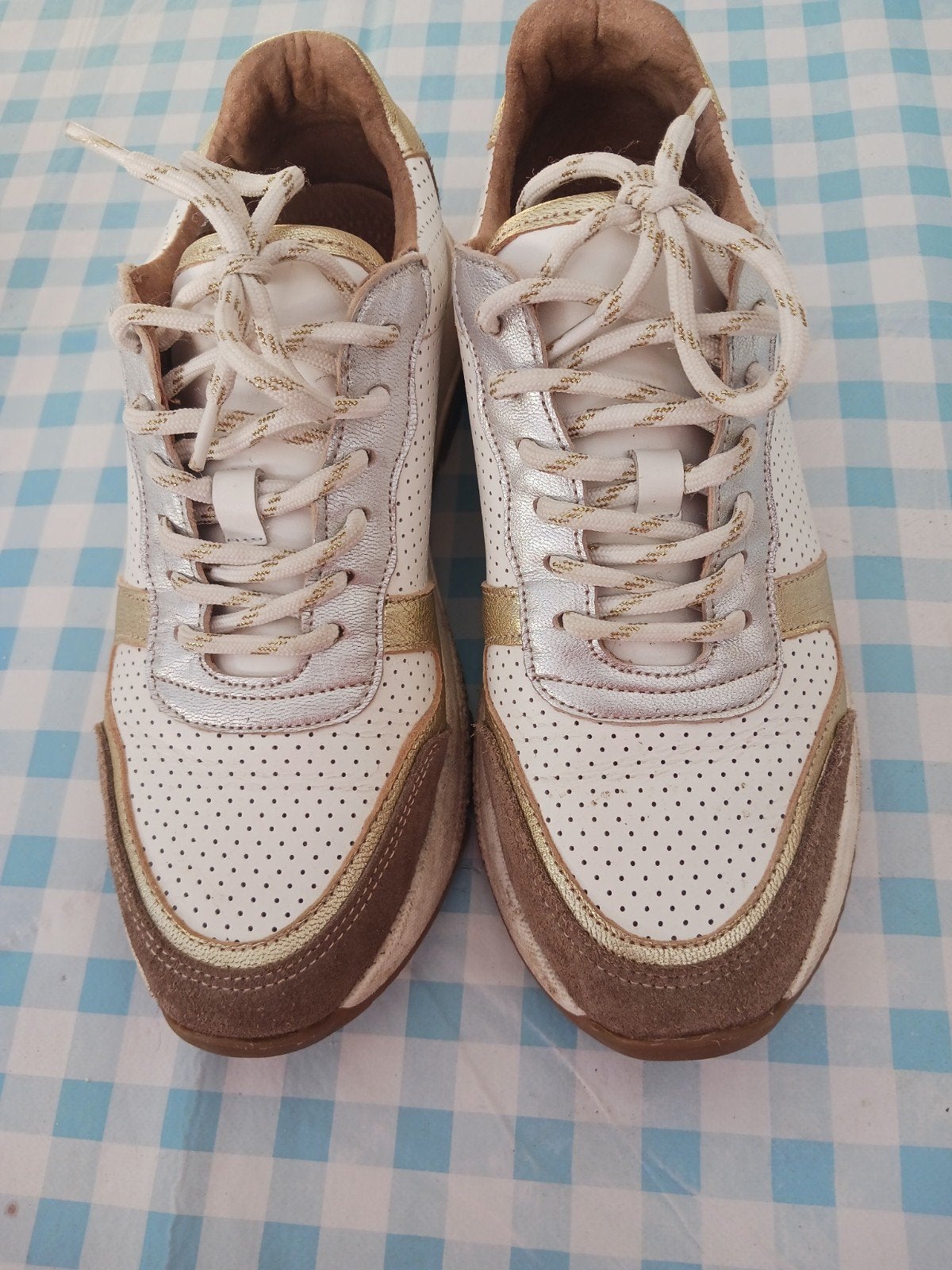 DWARS sneakers wit/goud/zilver maat 39, Kleding | Dames, Ophalen of Verzenden, Zo goed als nieuw, Wit, Sneakers of Gympen