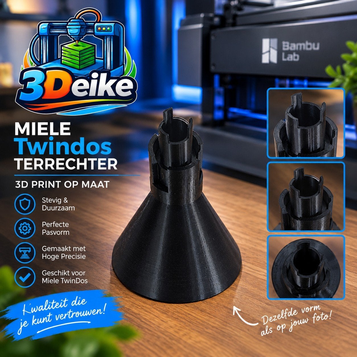 Miele Twindos Trechter - 3D geprint op maat, Witgoed en Apparatuur, Ophalen of Verzenden, Nieuw
