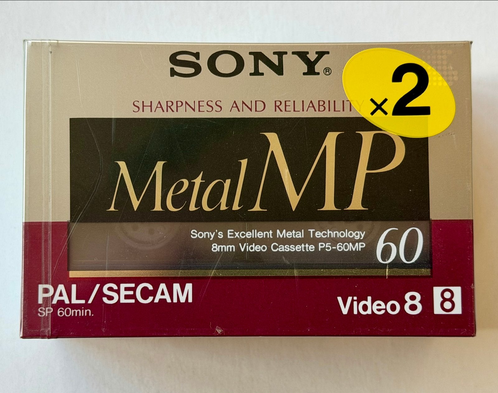 2 Sony Metal MP 8mm Videobanden voor Video8, Hi8, Digital8, Ophalen of Verzenden, 8mm, (Video)band