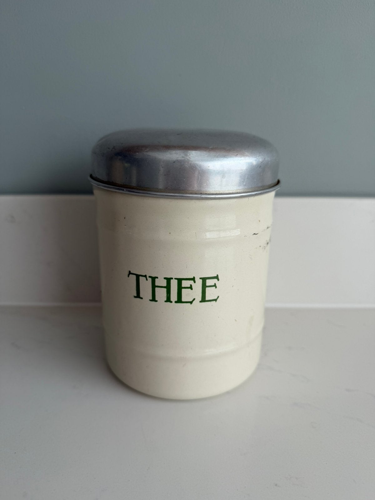Crème emaille theebus, Ophalen of Verzenden