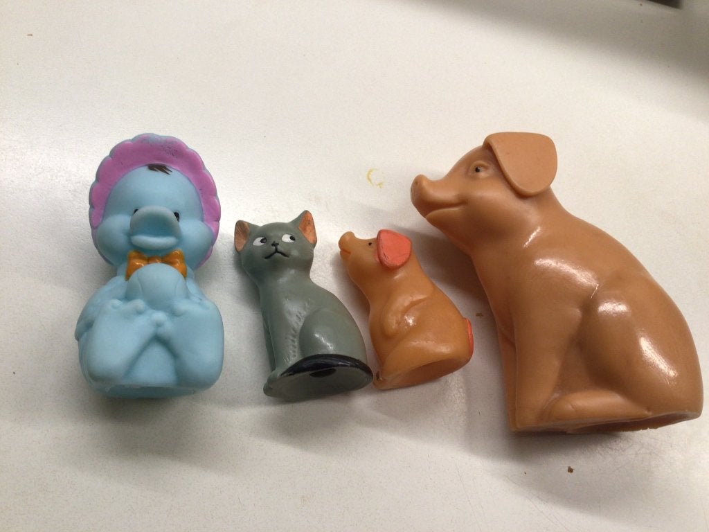 .4 speelgoed dieren, kunststof, Ophalen, Zo goed als nieuw, Overige typen