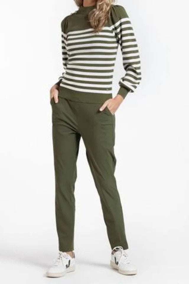 Studio Anneloes Blair bonded trousers army XS, Kleding | Dames, Broeken en Pantalons, Verzenden, Zo goed als nieuw, Maat 34 (XS) of kleiner