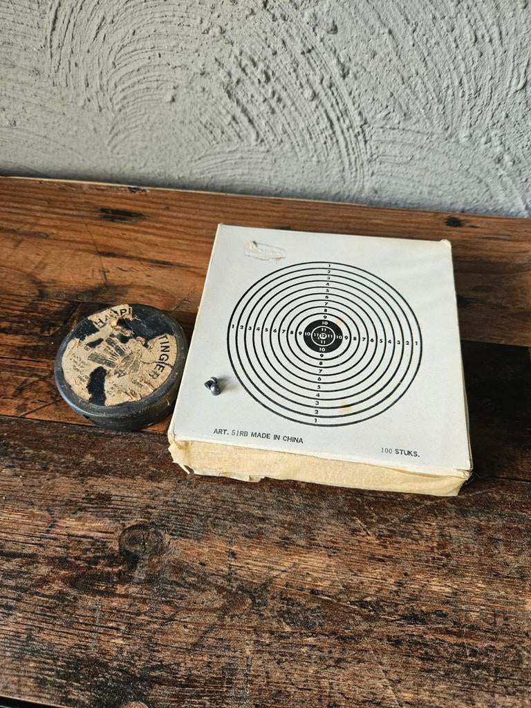 Vintage Schietkaarten en Loodjes voor Luchtbuks, Ophalen of Verzenden, Gebruikt