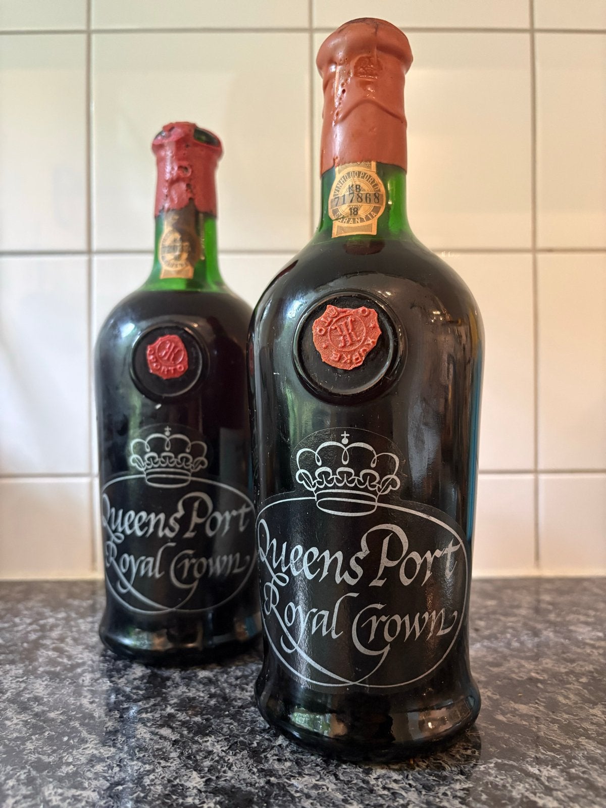 2 flessen Queens Port Royal Crown Porto Kopke 1980, Gebruikt, Ophalen of Verzenden, Vol, Overige gebieden