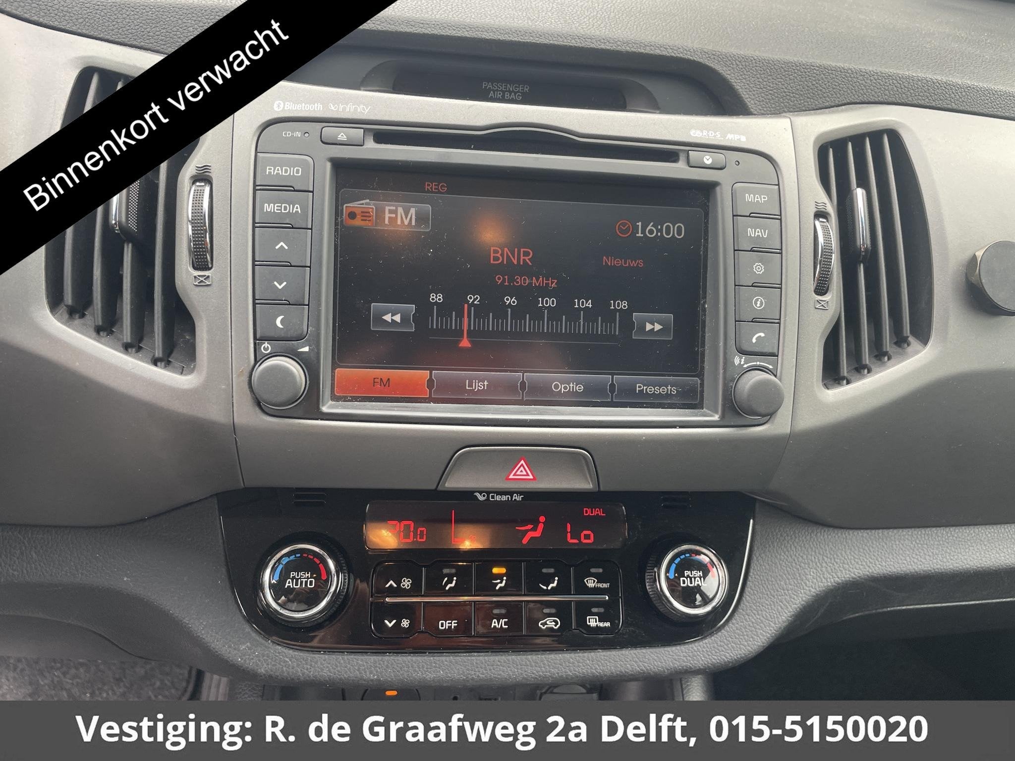 Kia Sportage 1.6 GDI DynamicLine | Stoelverwarming | Parkeer, Auto's, Voorwielaandrijving, Gebruikt, 4 cilinders, Wit