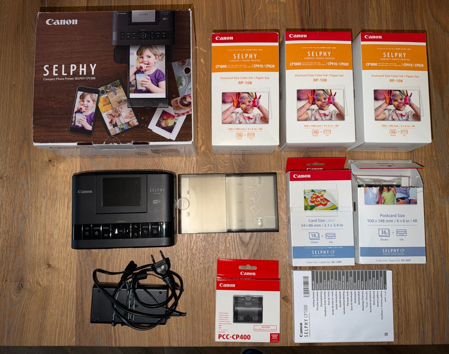 Canon Selphy CP 1300 - incl fotopapier - inkt - extra casset, Ophalen of Verzenden, Zo goed als nieuw