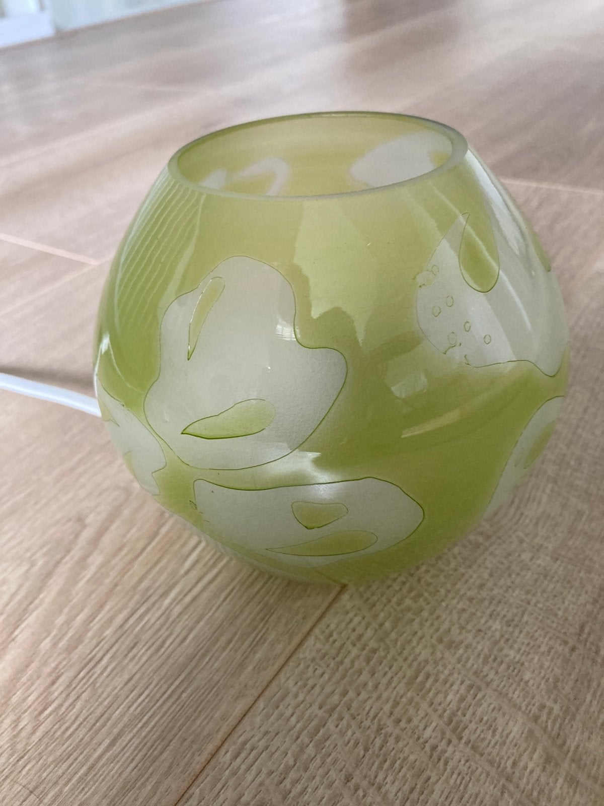 Tafellamp glas Ikea, Met schakelaar, Groen, E14 (klein), Ophalen of Verzenden