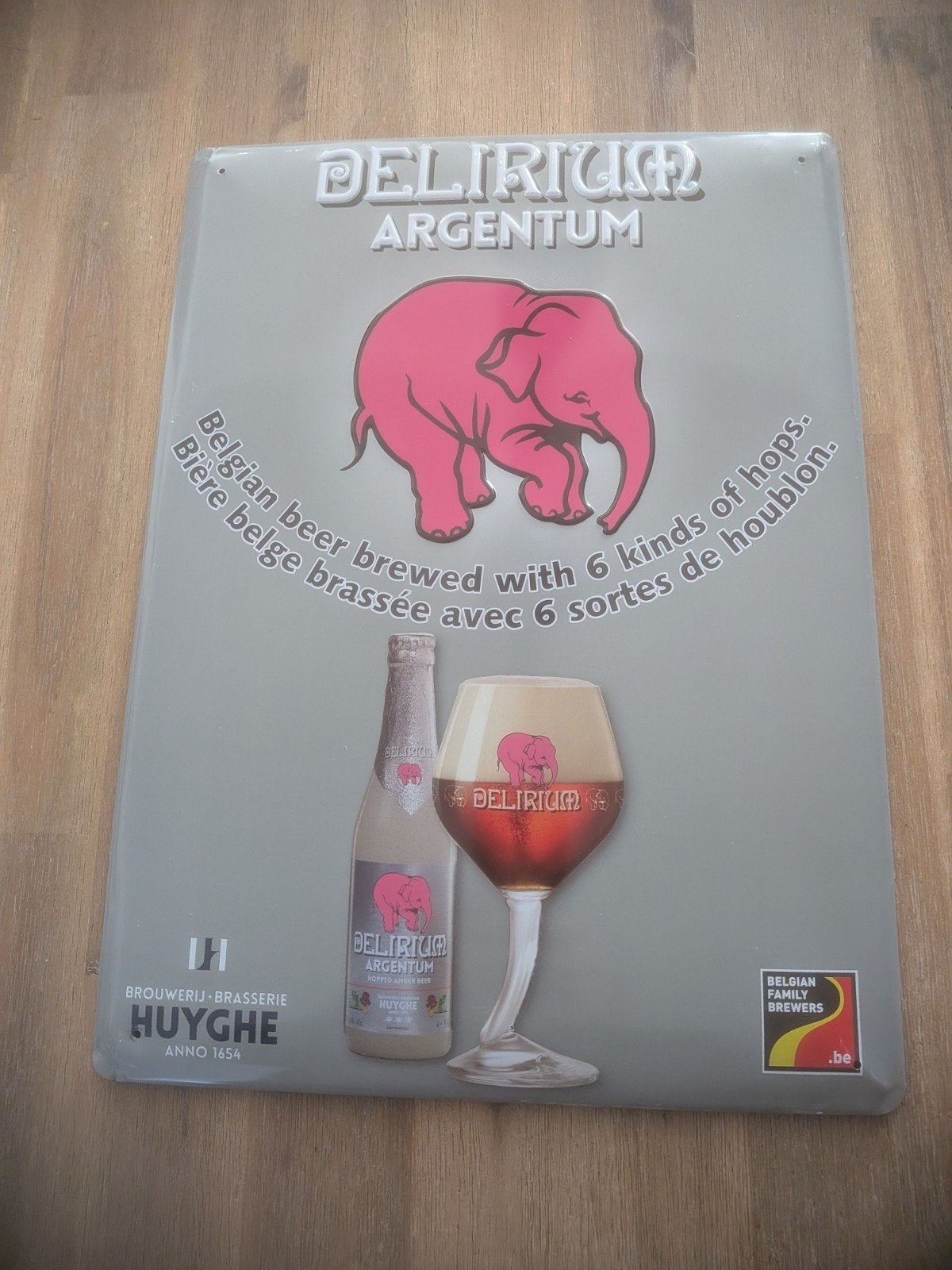 Delirium Argentum Reclamebord - Brouwerij Huyghe, Ophalen of Verzenden, Gebruikt, Reclamebord