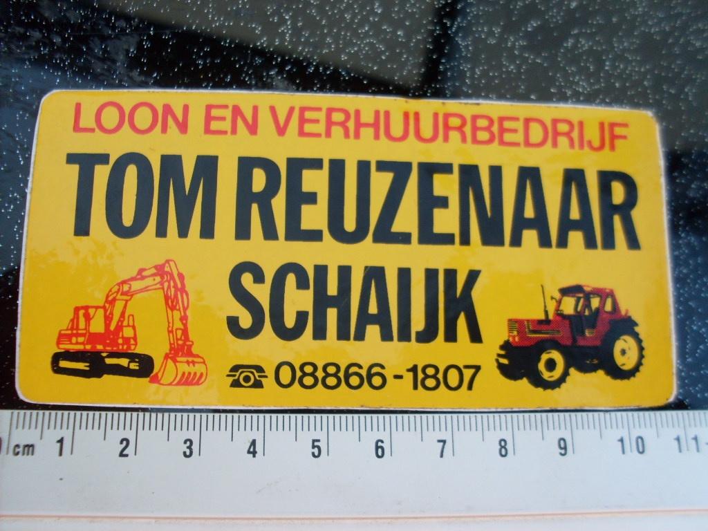 sticker Tom Reuzenaar schaijk loonbedrijf verhuurbedrijf, Verzenden, Zo goed als nieuw, Bedrijf of Vereniging