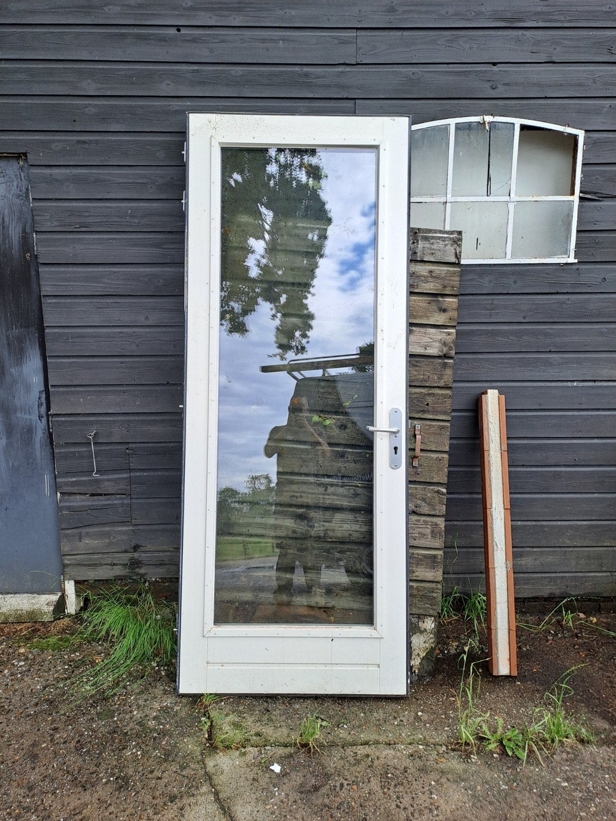 Merbau achterdeur, Ophalen, Gebruikt, 80 tot 100 cm, 215 cm of meer