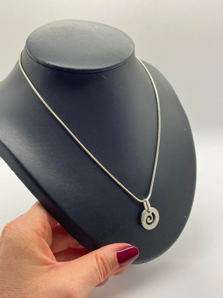 D417 Prachtige zilveren Esprit ketting met hanger, Sieraden, Tassen en Uiterlijk, Kettingen, Met hanger, Ophalen of Verzenden