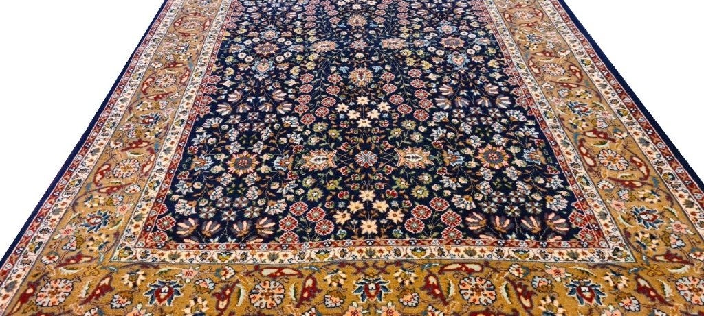 Handgeknoopt Turks Hereke wol tapijt 195x137/Perzisch tapijt, 100 tot 150 cm, Blauw, Www.simatapijten.nl, Nieuw