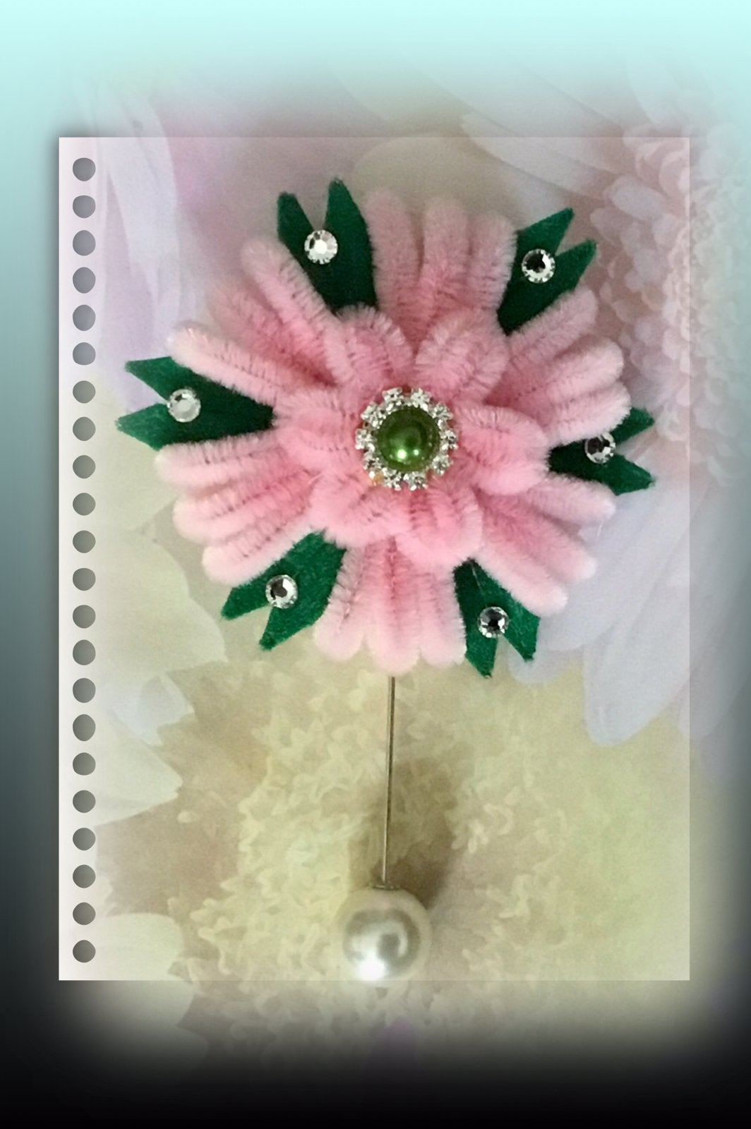 Roze bloem reversspeld  23 B, Overige materialen, Verzenden, Met parel, Nieuw