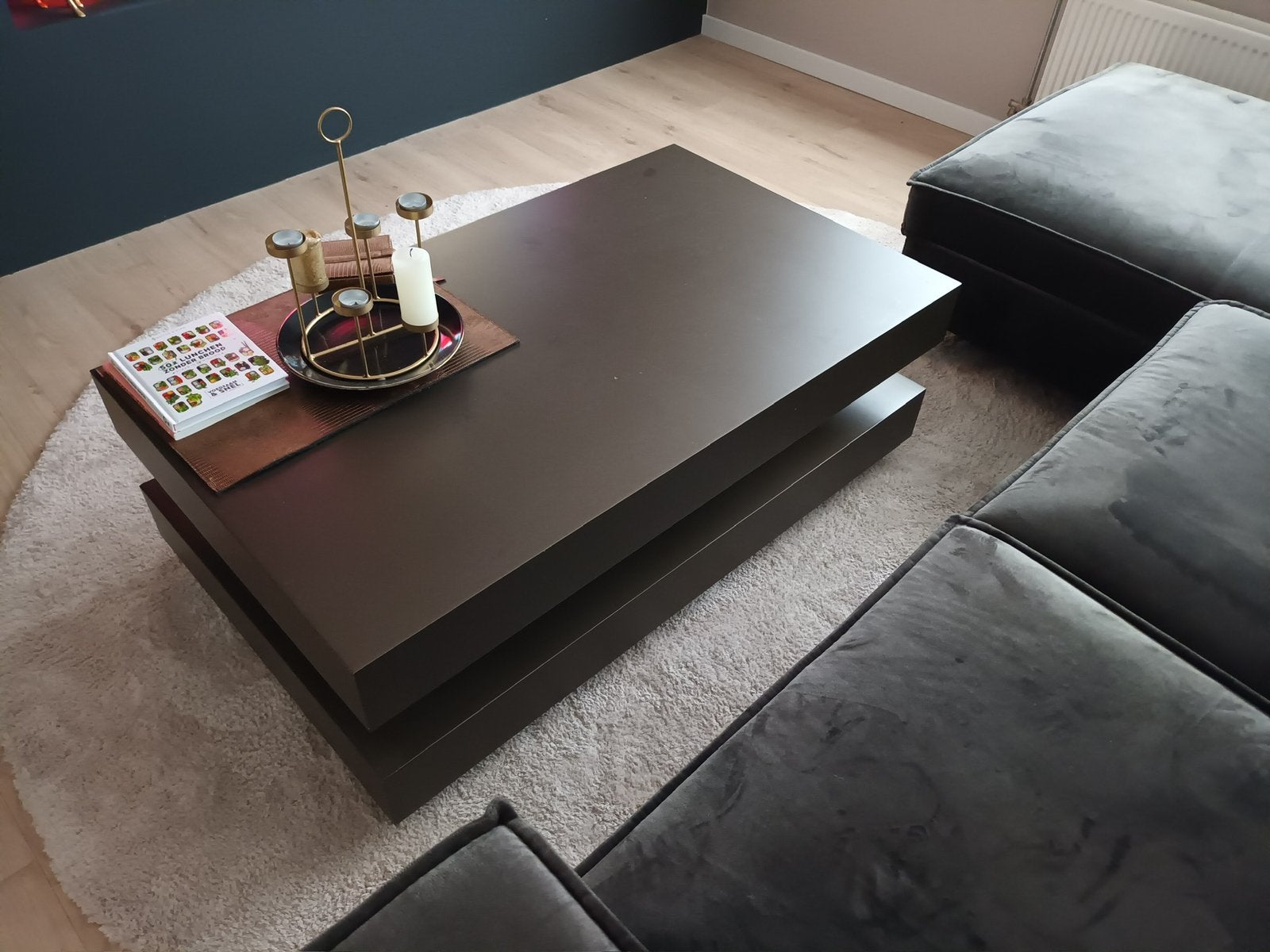 Puuur salontafel 120x70cm, Gebruikt, 100 tot 150 cm, Rechthoekig, 50 tot 100 cm