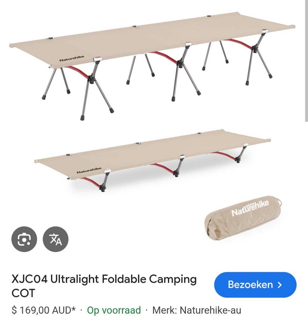NATUREHIKE ultralight stretcher, Ophalen of Verzenden, Zo goed als nieuw