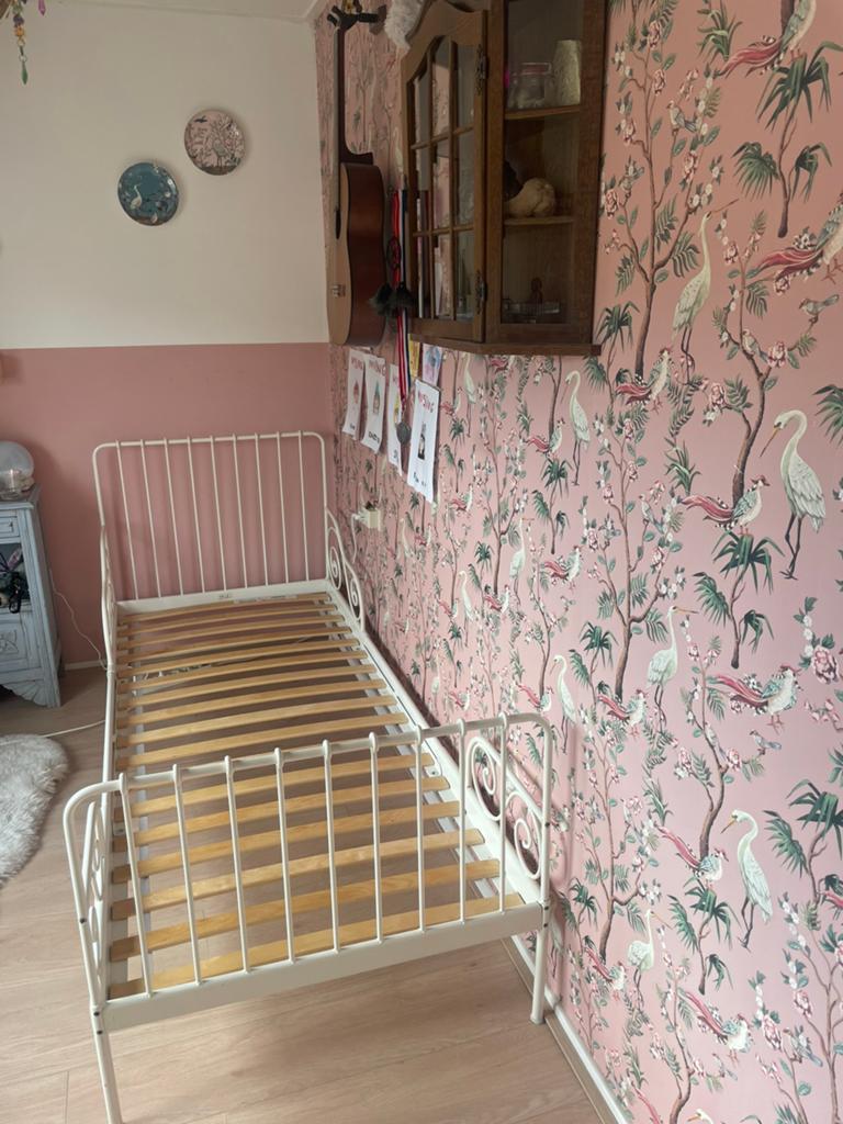 Ikea meegroeibed Minnen, Huis en Inrichting, Slaapkamer | Bedden, Ophalen, Eenpersoons, Wit, Hout