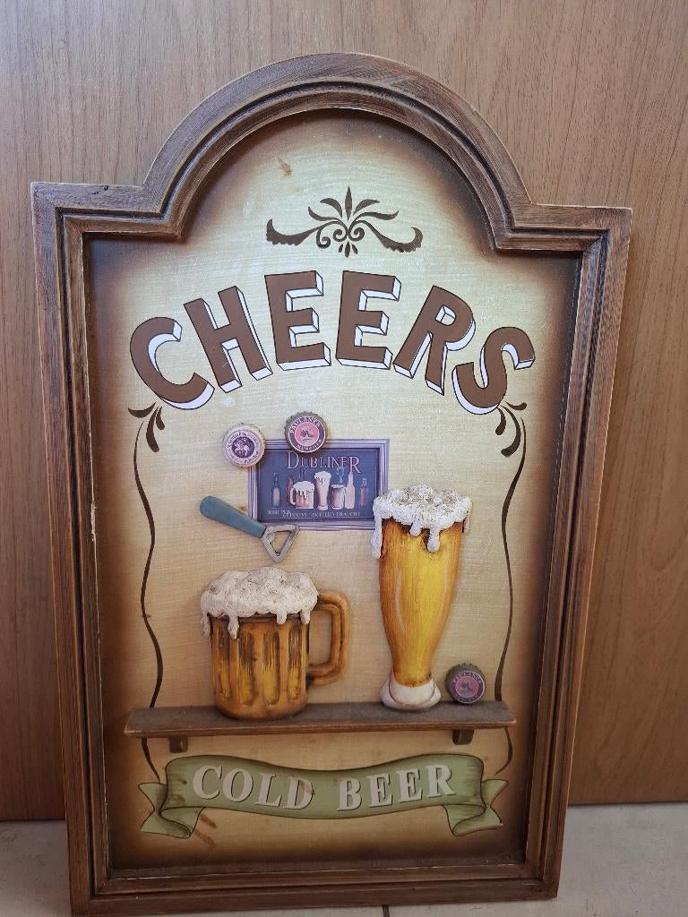 Authentiek houten pubbord bier Paulaner, Ophalen of Verzenden, Nieuw, Reclamebord, Plaat of Schild, Overige merken