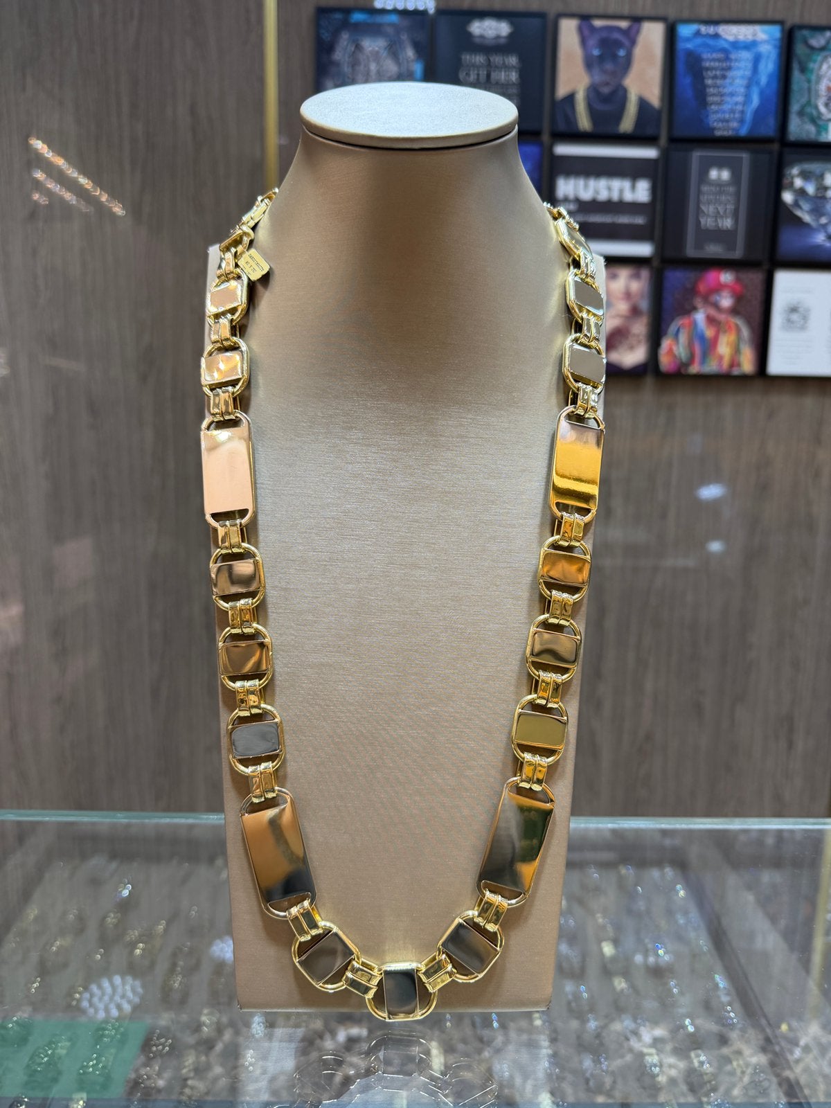 18KT Goud - 262.2 Gram -Ketting -PLATTE MAGNUM- Herenketting, Ophalen, Nieuw, Goud