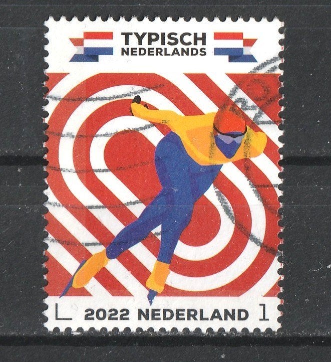 nvph 4001 Typisch Nederlands 2022 schaatser, Ophalen of Verzenden, Na 1940, Gestempeld
