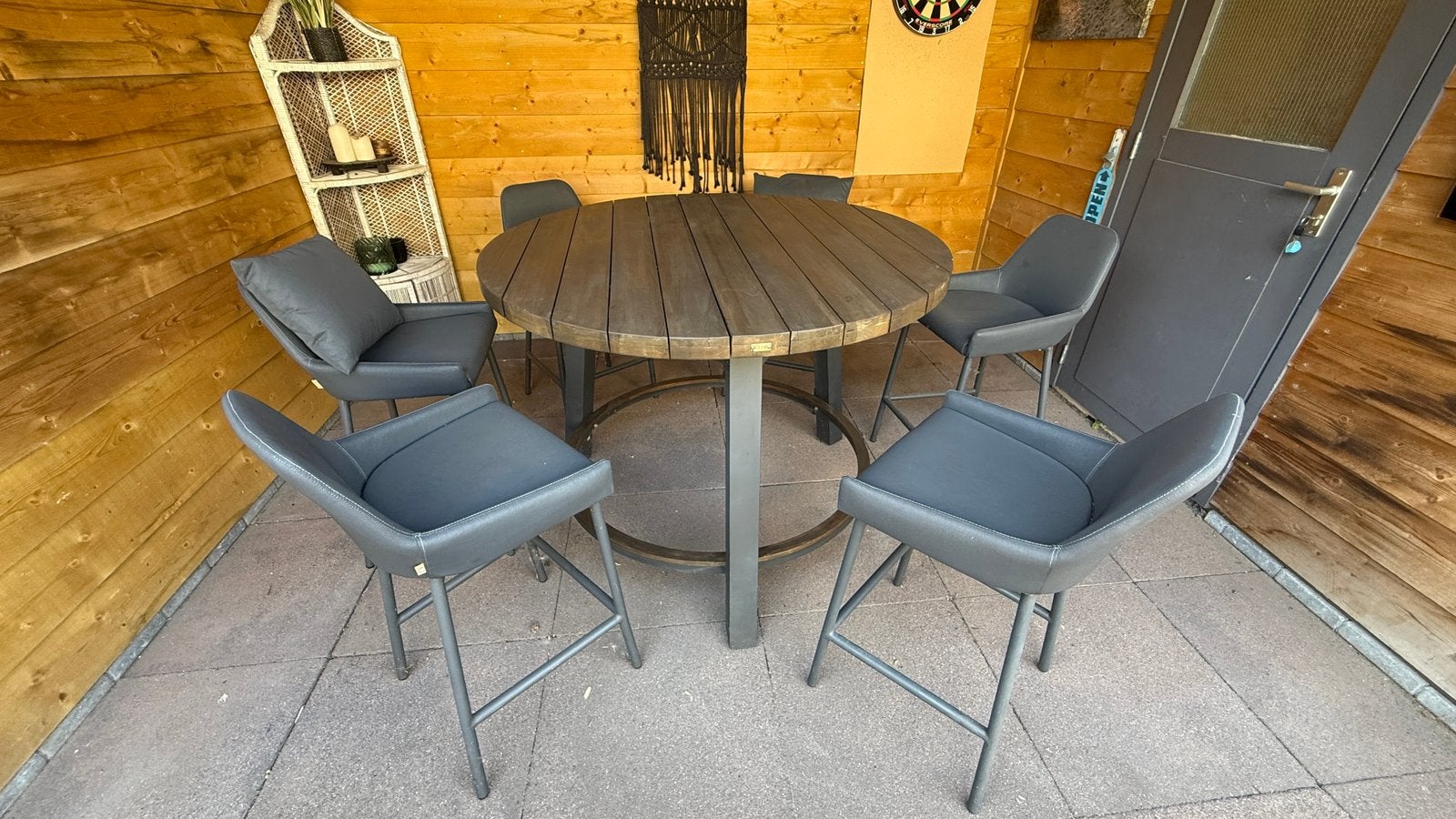 LIFE Outdoor Living bartafel Texas + 6 Nuna barstoelen, Ophalen, Overige materialen, Gebruikt, 6 zitplaatsen