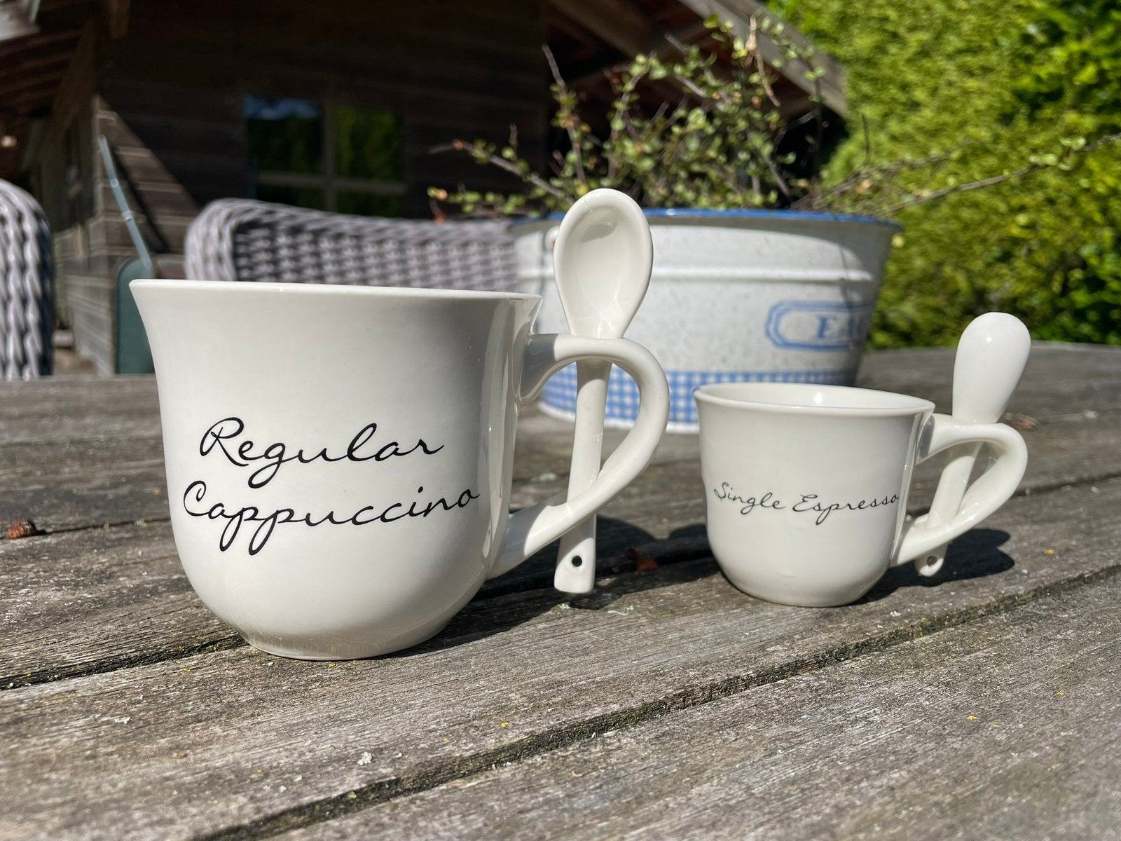 Riviera Maison cappuccino en espresso kopje., Ophalen of Verzenden, Zo goed als nieuw, Overige stijlen, Kop(pen) en/of Schotel(s)