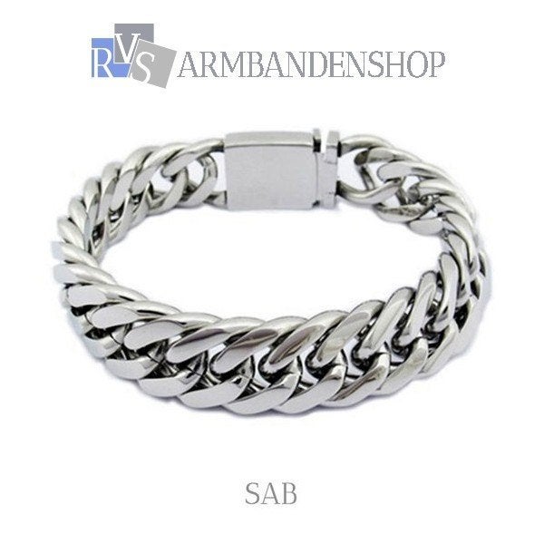 Rvs armband staal stalen dames armband RVS zilver, Verzenden, Nieuw, Zilver, Staal