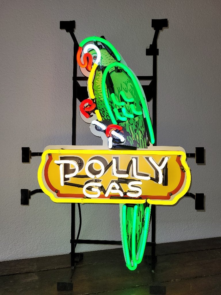 Polly Gas Mobilgas neonverlichting auto neon lamp sixties, Ophalen, Zo goed als nieuw, Lichtbak of (neon) lamp