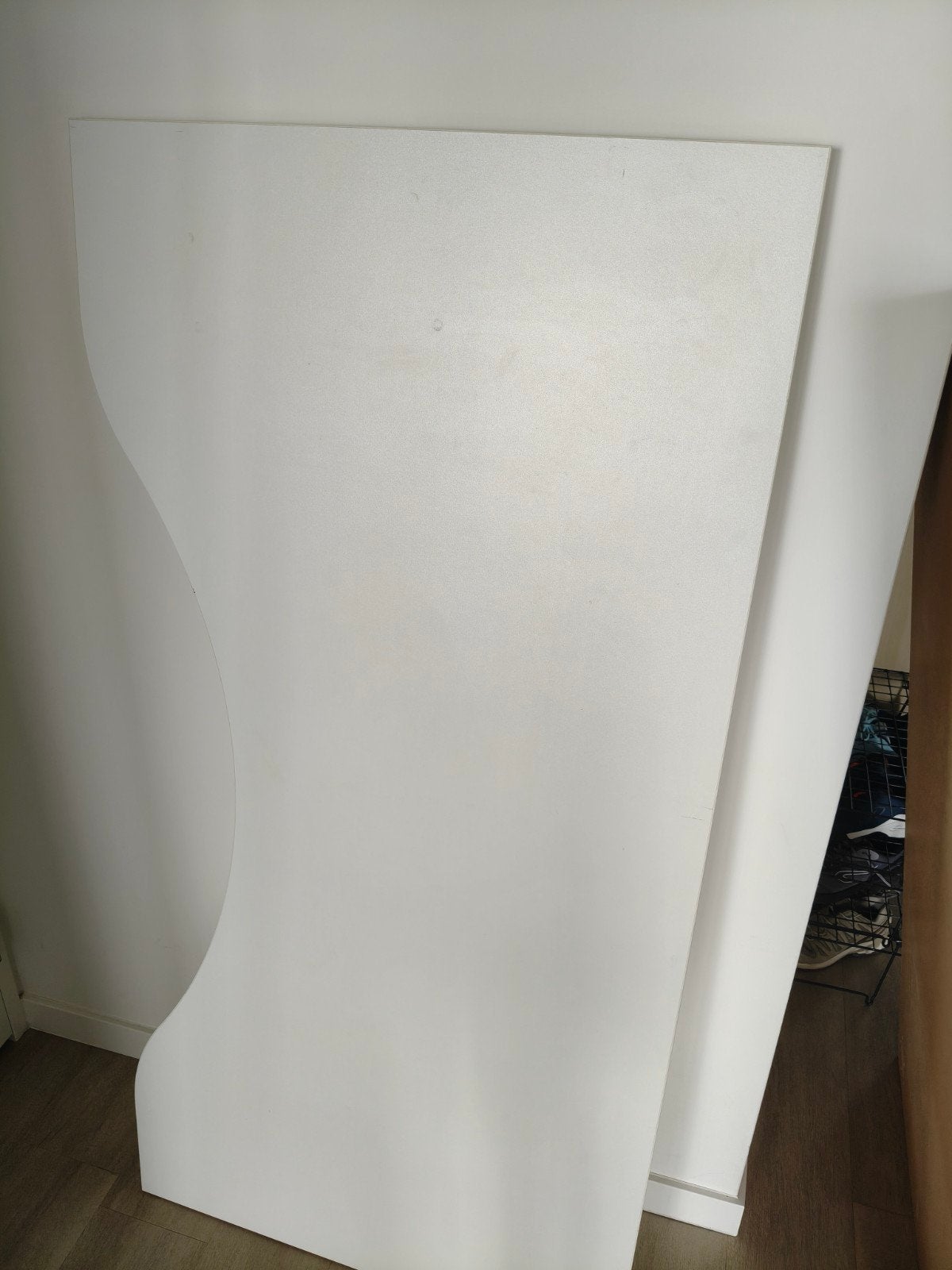 Wit bureaublad met inham, Huis en Inrichting, Bureaus, 160 cm, Gebruikt, Ophalen of Verzenden, Wit
