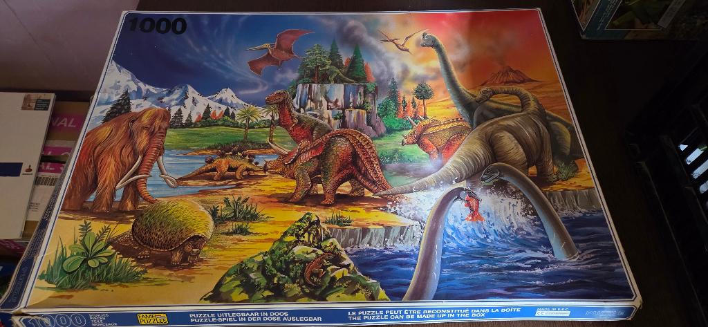 Puzzel dinosaurus 1000 stukjes compleet, Ophalen, Meer dan 50 stukjes, Gebruikt, 6 jaar of ouder