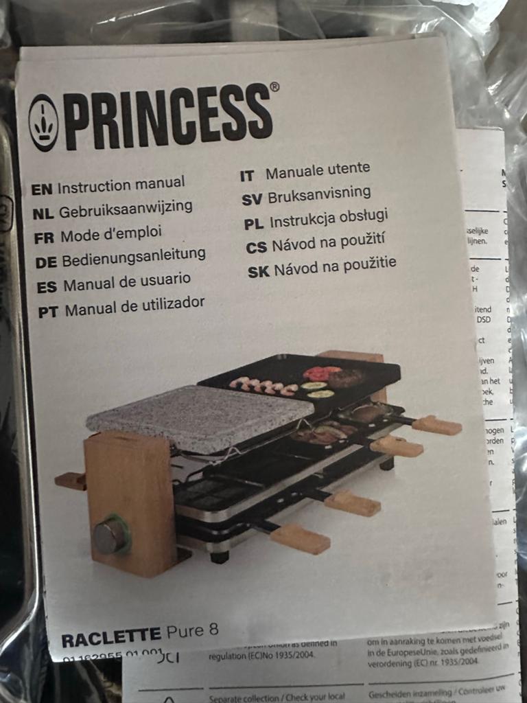 Nieuwe Princess Raclette Pure 8 - Ongebruikt in doos, ., Ophalen of Verzenden, Zo goed als nieuw, .