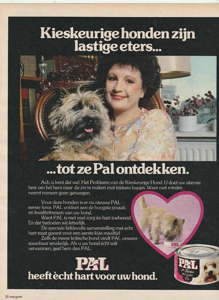 Retro reclame 1978 Pal hondevoer kieskeurige honden, Verzenden, Overige typen
