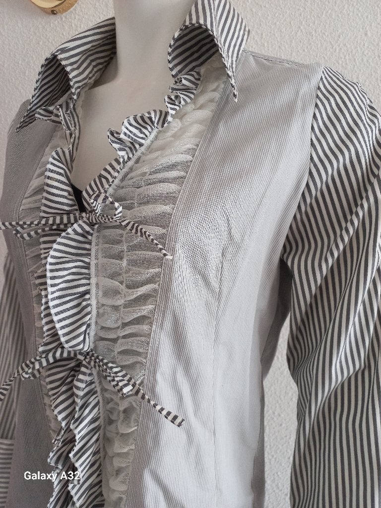 Didi blouse zwart grijs wit gestreept, maat 42, Maat 42/44 (L), Didi, Ophalen of Verzenden, Zo goed als nieuw