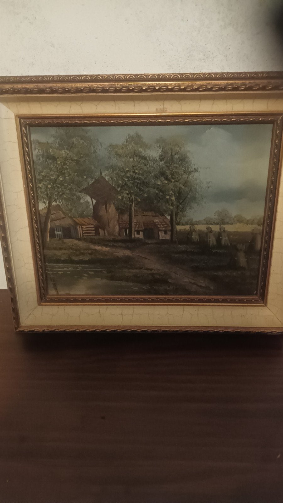 Schilderij J. Kok - Landschap met boerderij, Ophalen, Doek, Realistisch, Landschap