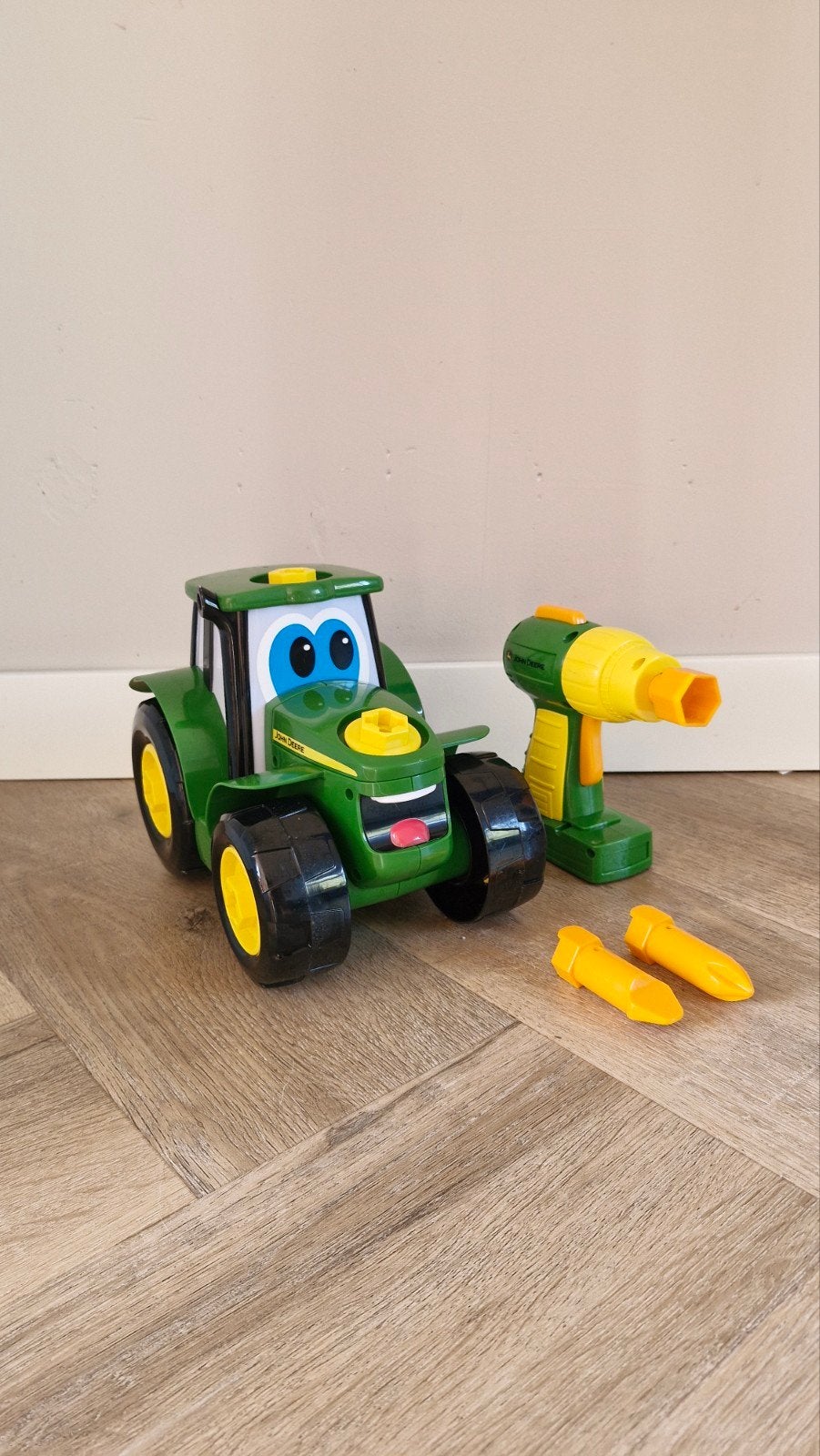 John Deere Tractor Speelgoed met Boormachine, Ophalen of Verzenden, Gebruikt