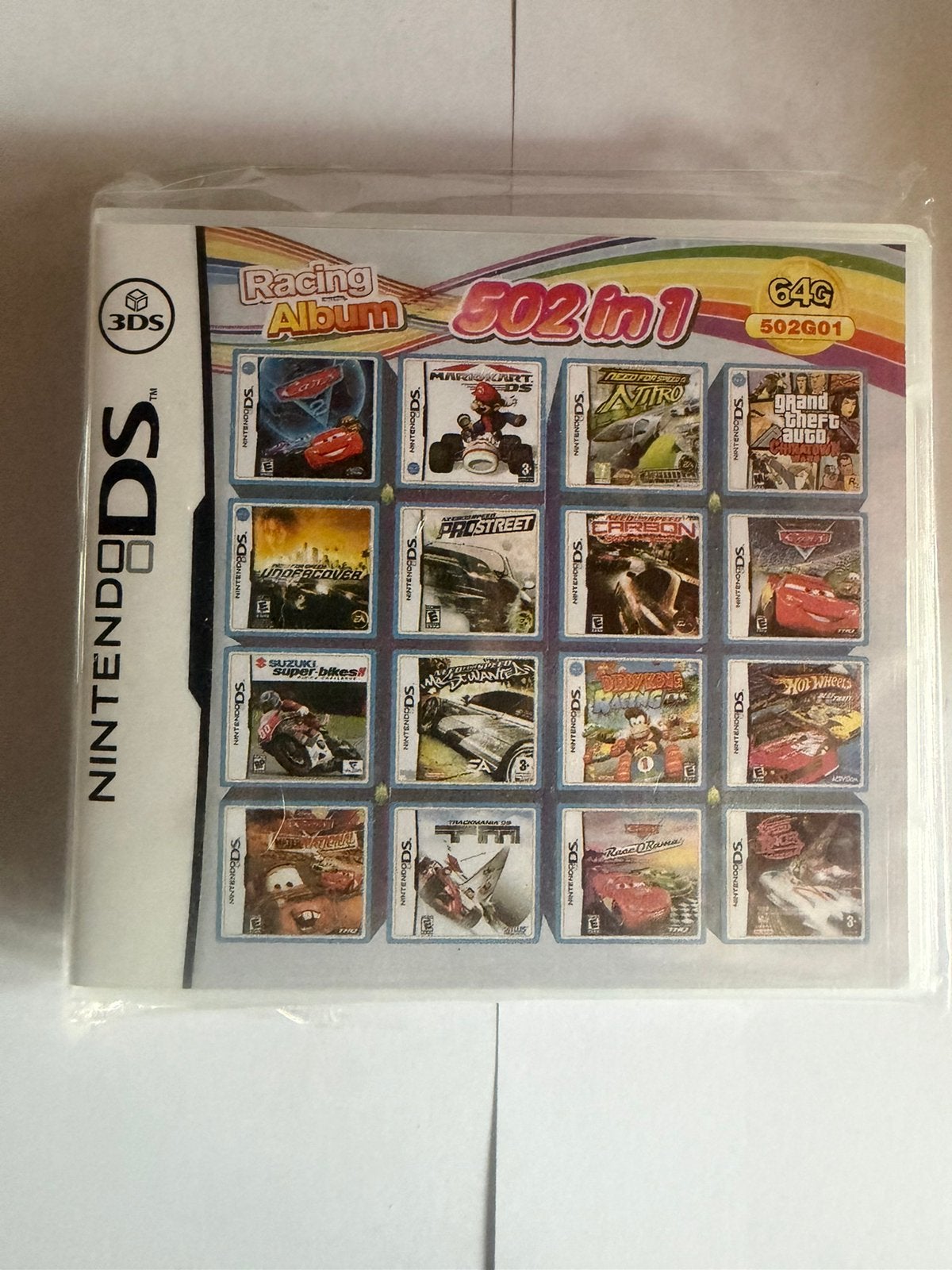 502 in 1 Racing Album Nintendo DS/3DS Game Cartridge, Nintendo, Ninrwndo, Nintendo, 1 speler