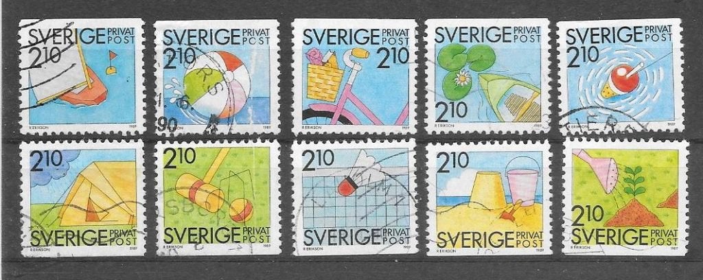 Zweden 1989  Zomerspelen, Verzenden, Zweden, Gestempeld