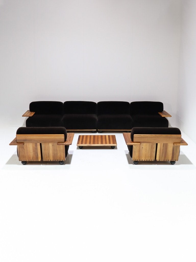 Modulaire Pianura sofa set Mario Bellini Cassina bruin 1970s, Ophalen, -, -, 300 cm of meer