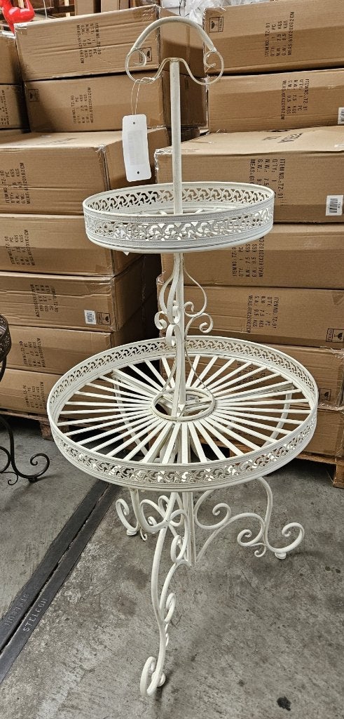 ETAGÈRE / PLANTENREK / WHITE / ROND, Nieuw, Metaal, Info@huisentuindecoratiemarie.nl, Huis en tuin decoratie marie