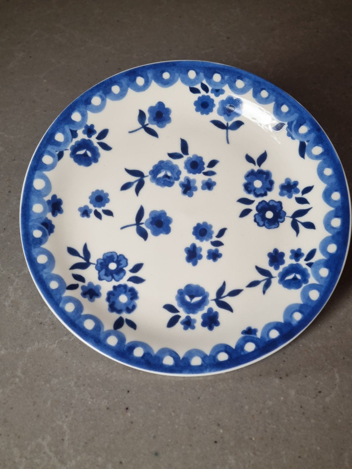 Hema servies LISSABON bord met blauw bloemenpatroon, Ophalen of Verzenden