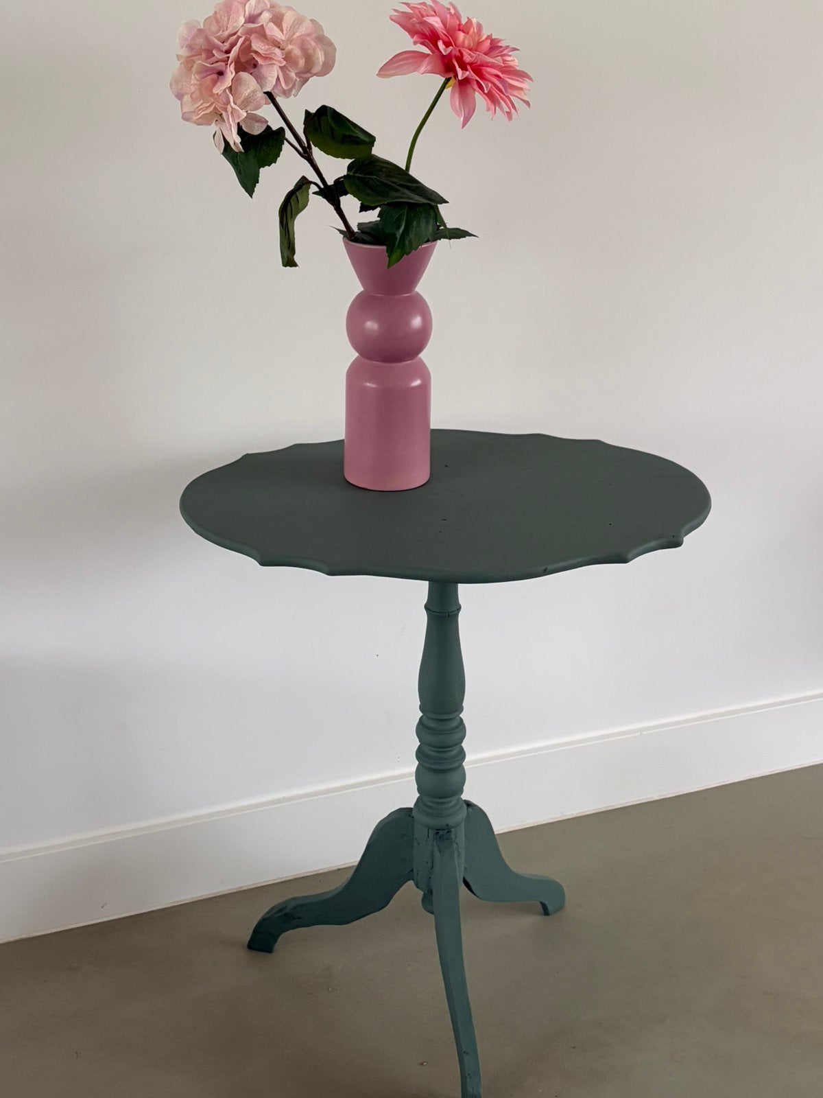 Super leuk antiek tafeltje te koop, Ophalen, Zo goed als nieuw, 25 tot 50 cm, Rond