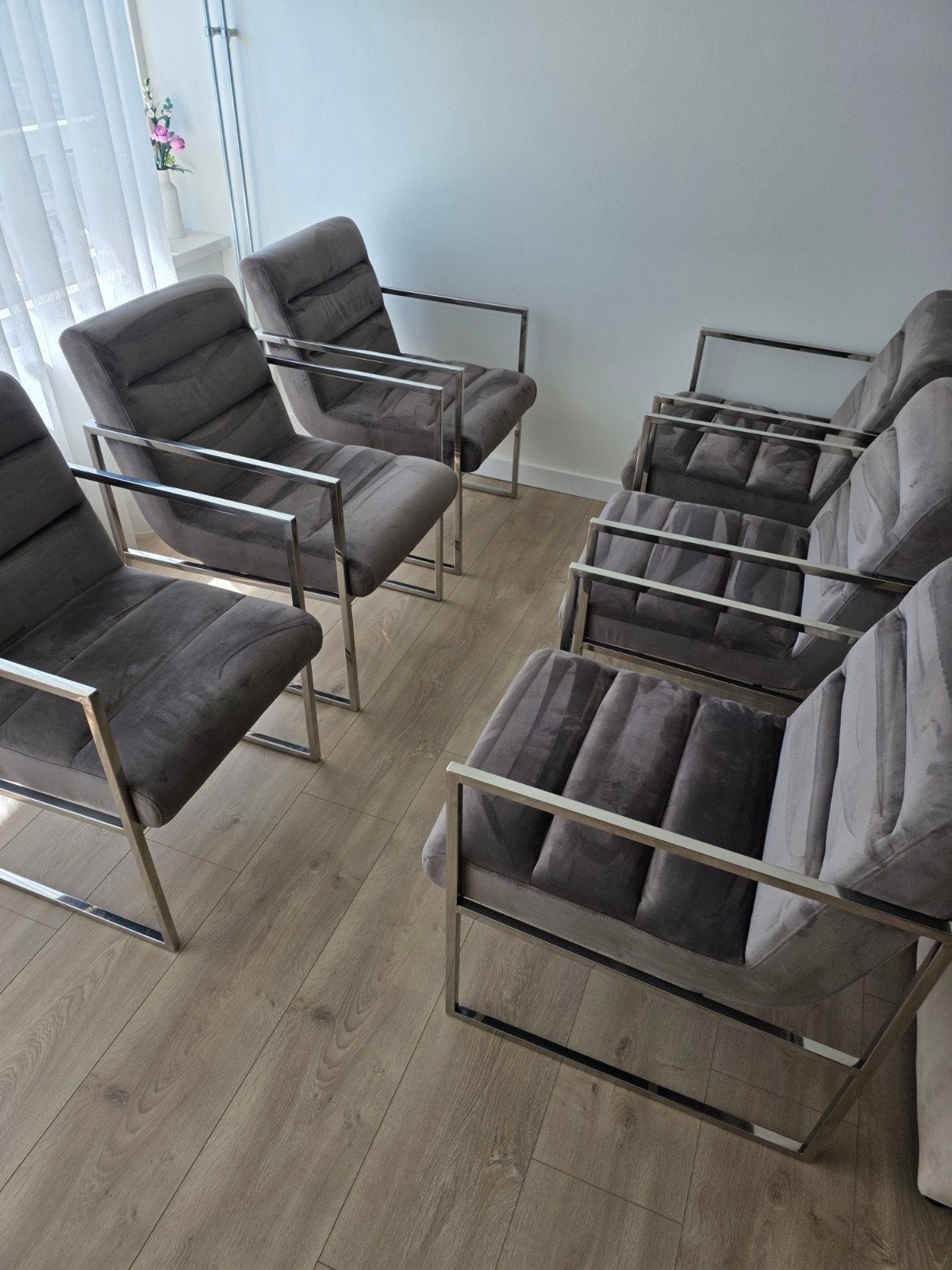 Verso Stoelen Velvet Taupe / Brons 6 Stuks, Ophalen, Bruin, Zo goed als nieuw, Stof
