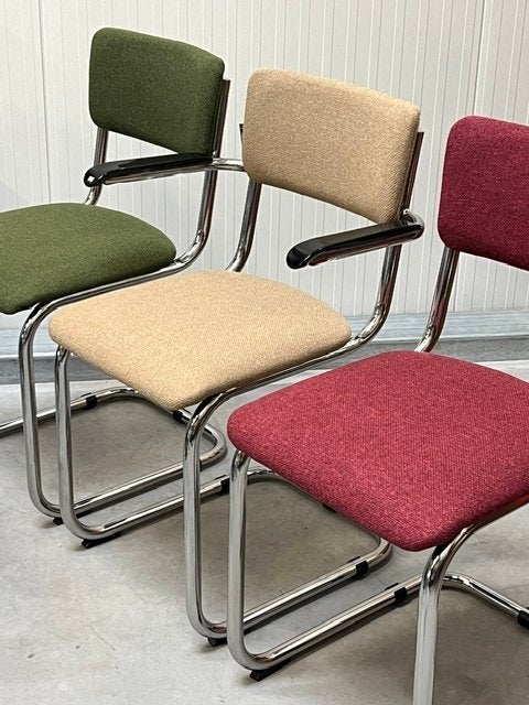 Retro buisstoelen nieuw buisframestoel sledestoelen prijs ps, Overige kleuren, ., Overige materialen, Vintage